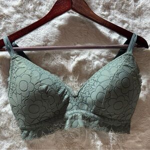 Aerie Real Happy Wireless Lightly Lined Candy Lace Bra 36D